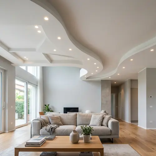 Controsoffitto moderno con faretti a incasso