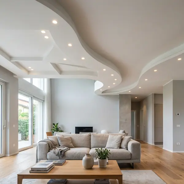 Controsoffitto moderno con faretti a incasso